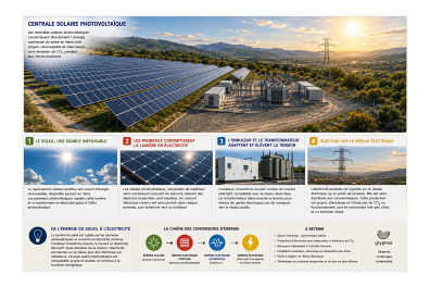 La production d'électricité grâce aux centrales photovoltaïques